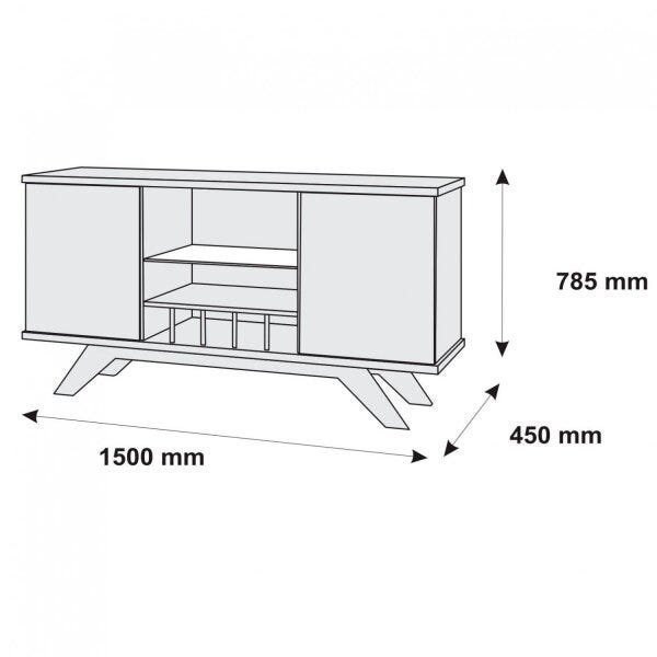 Conjunto Sala de Jantar Completa Mesa Tampo Vidro 4 Cadeiras Pampulha e Buffet Adega Supreme Leifer - 12