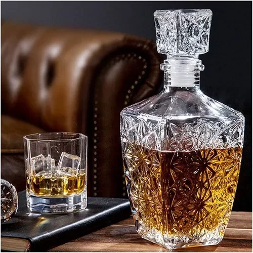 Garrafa Jarra Licoreira Vidro Para Whisky Licor Vinho Colorida 800ml:Amarelo - 17