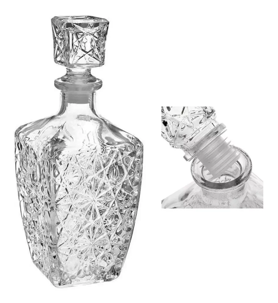 Garrafa Jarra Licoreira Vidro Para Whisky Licor Vinho Colorida 800ml:Amarelo - 14