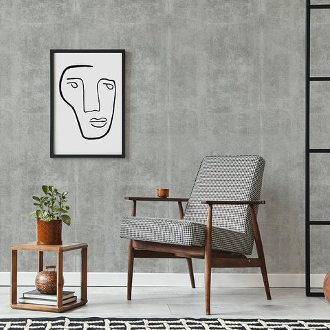 Papel de Parede Cimento Queimado Lavável