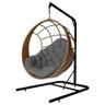 Cadeira Balanço Ninho Suspenso com Suporte e Almofada Argila-cinza - 5