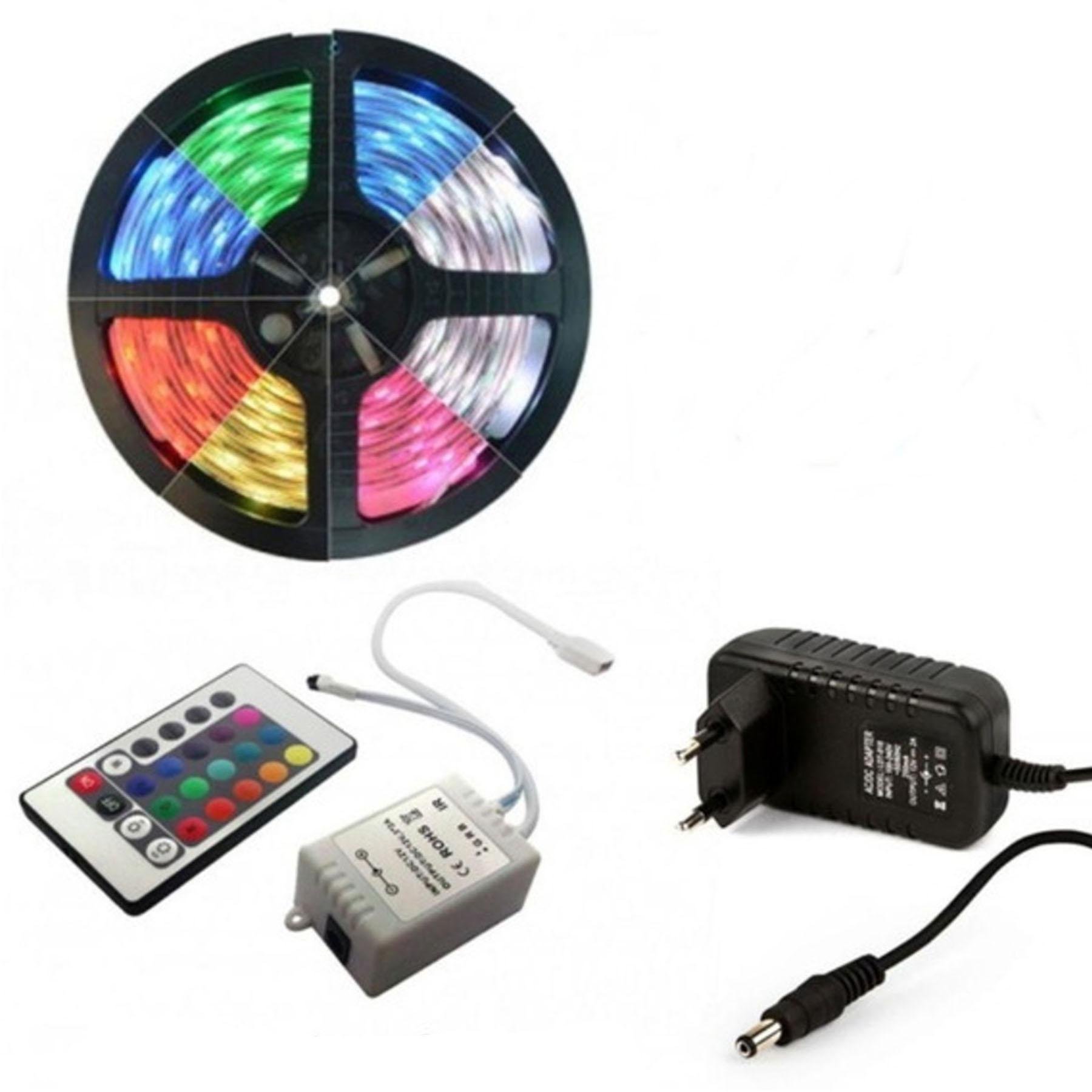 Fita Led 5m Rgb 16 Cores 5050 300 Leds + Fonte + Controle - 2