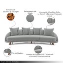 Ver imagem 3 de Sofá Living 3 Lugares 265cm Pés Madeira Morales com Almofadas Veludo Cinza G52 - Gran Belo