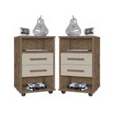 Ver imagem 1 de Kit 2 Mesas de Cabeceira Cielo Cor:canela Off White - Mesinha de Quarto - Mizza Decor