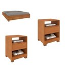 Ver imagem 1 de Conjunto Cama Casal Queen Monaco com 2 Mesas de Cabeceira Luna 1 Gaveta MDF Espresso Móveis Marrom/C