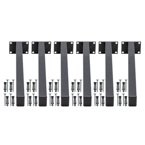 Suporte para Pia de Parafusar 6 Un Mão Francesa 30cm Preto Grapa Parede Granito Balcão Microondas