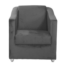 Kit 2 Poltronas Decorativas Lucy Suede Cinza MV Estofados - 2