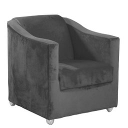 Kit 2 Poltronas Decorativas Lucy Suede Cinza MV Estofados - 3