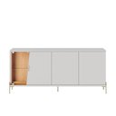 Ver imagem 6 de Buffet Aparador 180cm Led com 4 Portas e 1 Prateleira em Vidro Pés em Metal Sena