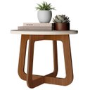 Ver imagem 2 de Mesa Centro Redonda 65cm para Sala Mdf Rexxar Cedro/off A09 - Mpozenato