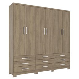 Guarda Roupa Casal Noruega 6 Portas Rústico - Móveis Henn - 1