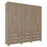 Guarda Roupa Casal Noruega 6 Portas Rústico - Móveis Henn - 1