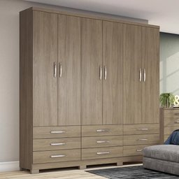 Guarda Roupa Casal Noruega 6 Portas Rústico - Móveis Henn - 2