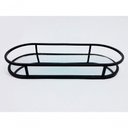 Ver imagem 4 de Bandeja Oval Espelhada Metal Preto Lavabo Multiuso 30x12cm