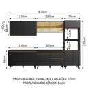 Ver imagem 4 de Armário de Cozinha Completa 310cm Preto Reims Madesa 01