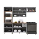 Ver imagem 3 de Cozinha Completa Bariloche 12 Portas 2 Gavetas com Vidro 100% MDF Titânio Fosco - Indékes