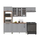 Ver imagem 2 de Cozinha Completa Bariloche 12 Portas 2 Gavetas com Vidro 100% MDF Titânio Fosco - Indékes
