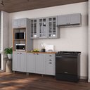 Ver imagem 1 de Cozinha Completa Bariloche 12 Portas 2 Gavetas com Vidro 100% MDF Titânio Fosco - Indékes