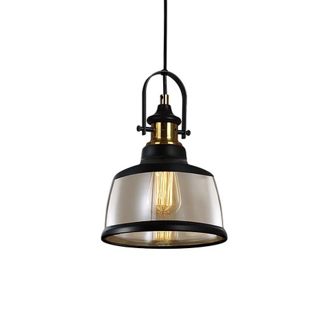 Lustre Pendente Blumenau Vintage Soho Âmbar/Preto E27 Bivolt
