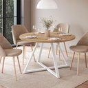 Ver imagem 6 de Mesa de Jantar Redonda 110 Cm 25933 Nogal Sevilha Branco Artesano