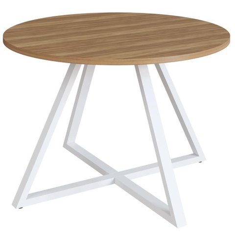 Mesa de Jantar Redonda 110 Cm 25933 Nogal Sevilha Branco Artesano