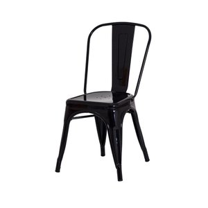 Cadeira para Sala de Jantar Tolix Iron Industrial Preta Preto