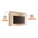 Ver imagem 3 de Painel TV 85" Suspenso com Bancada 219cm Lory Pés Metalicos Dourados H01- D'Rossi