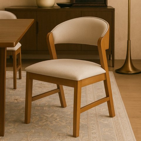 Cadeira Madeira Maciça Design Italiano Sofisticada Siena