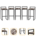 Ver imagem 1 de Kit 5 Banqueta Quadrada Preta para Balcão Ilha Cozinha Gourmet Bancada Piscina Bares Àrea de Lazer