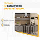 Ver imagem 3 de Kit 5 Banqueta Quadrada Preta para Balcão Ilha Cozinha Gourmet Bancada Piscina Bares Àrea de Lazer