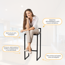Ver imagem 4 de Kit 5 Banqueta Quadrada Preta para Balcão Ilha Cozinha Gourmet Bancada Piscina Bares Àrea de Lazer