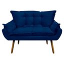 Ver imagem 3 de Kit 02 Poltronas e 01 Namoradeira Mariana Suede Azul Marinho Slk Decor
