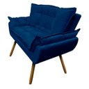 Ver imagem 4 de Kit 02 Poltronas e 01 Namoradeira Mariana Suede Azul Marinho Slk Decor
