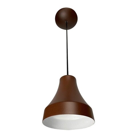 Lustre Luminária Pendente Utron Alumínio Bell Vexo 12cm - Marrom