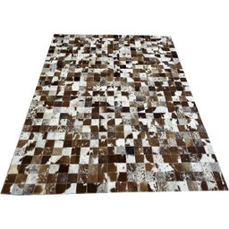 Tapete de couro castanho malhado 1,50x2,00 sem bordas - 1