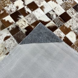 Tapete de couro castanho malhado 1,50x2,00 sem bordas - 3