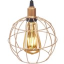 Ver imagem 3 de 3 Pendentes Aramado Globo Luminária Lustre Retrô Balcão Cobre Rose Gold + 3 Lâmpadas Led ST64