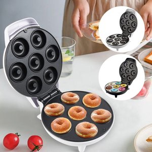 Máquina de 7 Donuts Rosquinha 110v Café da Manhã Branco Antiaderente