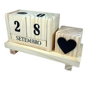 Kit de Calendário com Base e Cubo de Coração - 3