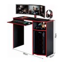 Ver imagem 3 de Escrivaninha Mesa para Computador Gamer Preto e Vermelho