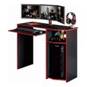 Ver imagem 2 de Escrivaninha Mesa para Computador Gamer Preto e Vermelho
