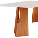 Ver imagem 2 de Mesa para Sala de Jantar Florida 180cm Tampo Canto Moeda Laqueado com Vidro