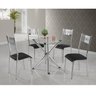 Conjunto com Mesa Tampo de Vidro 4 Cadeiras Pietra Aço Nobre - 1