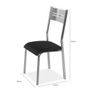 Ver imagem 3 de Conjunto com Mesa Tampo de Vidro 4 Cadeiras Pietra Aço Nobre