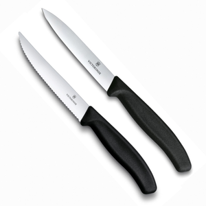 Kit com 2 Facas Swiss Classic Lâmina Lisa + Serrilhada Victorinox 6.7703 + 6.7933.12
