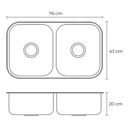 Ver imagem 2 de Cuba Dupla Pia Cozinha Gourmet 76x43 Completa com Acessórios Aço Inox 304 Brinovar