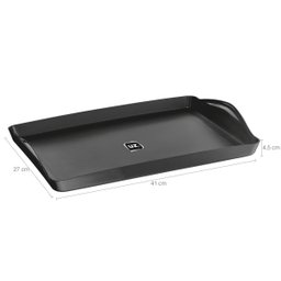 Kit 12 Bandejas para Servir de Plástico Plus Uz Retangulares Pretas Café Restaurante Self Service - 4