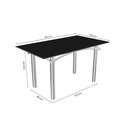 Ver imagem 3 de Conjunto: Mesa Sala Jantar Elba Tampo Madeirado C/ Vidro 160cm e 6 Cadeiras Portugal Cromada/preto