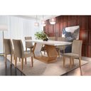 Ver imagem 1 de Sala de Jantar Completa Alvorada Tampo Madeirado C- Vidro Canto Reto 180x90cm e 6 Cadeiras Amsterd