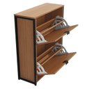 Ver imagem 6 de Sapateira Articulada com 2 Portas Canela/Preto Fosco